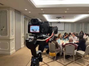 Gimbal camera operator filming corporate video content in Istanbul