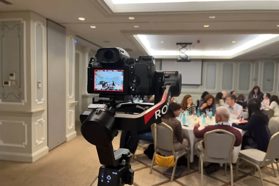 Gimbal camera operator on set for a foreign company's booked video shoot in Istanbul