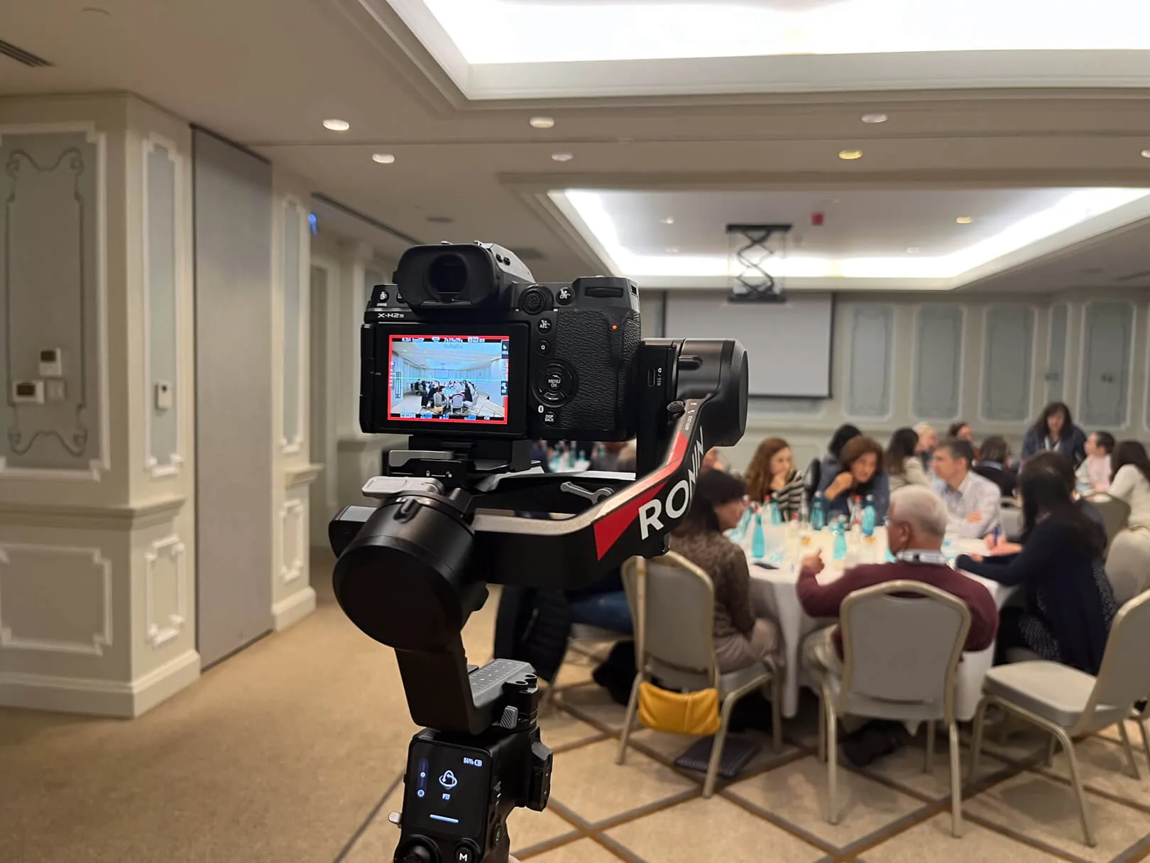 Gimbal camera operator filming corporate video content in Istanbul