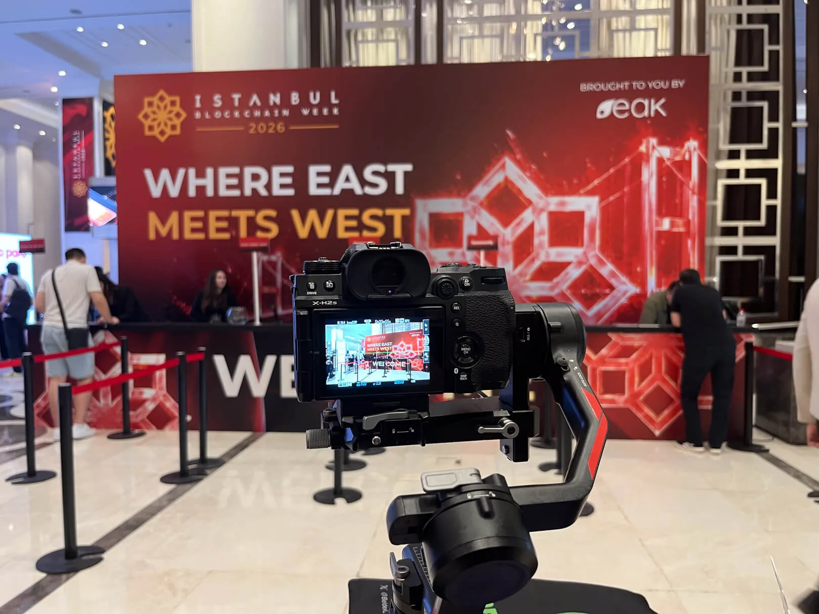 Web3 summit audience and stage during crypto event video production in Istanbul