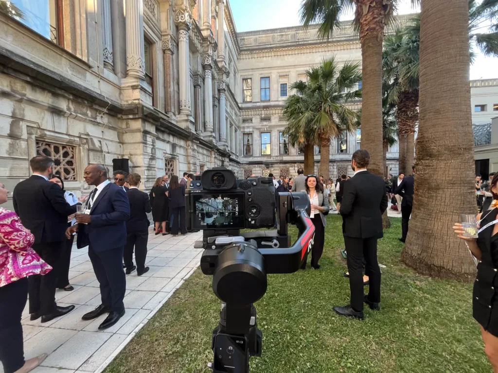 Networking segment being filmed at a corporate event in Istanbul